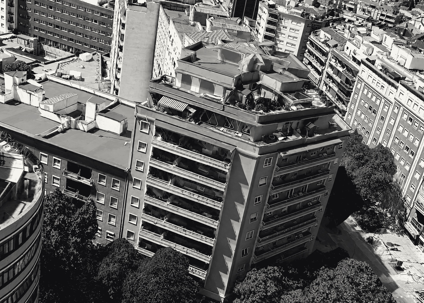 Vista aérea del edificio, Pl. Alfons el Savi