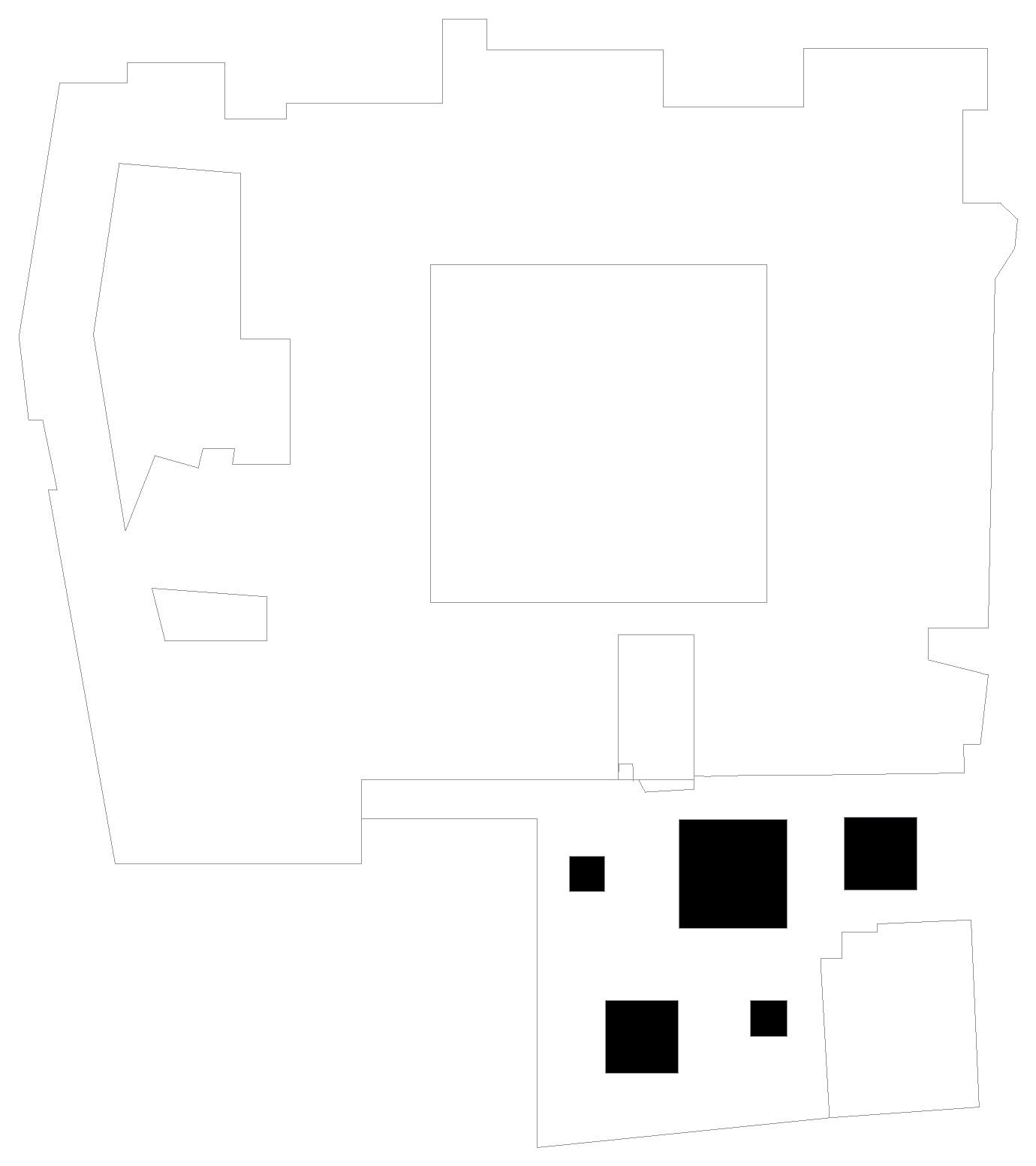 Axonometría del edificio enterrado, Monasterio de Pedralbes